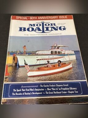 Vintage February 1968 Motor Boating Magazine  Special 60th Anniversary Issue